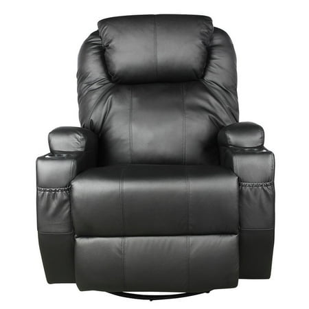 Heated Swivel Electric Massage Chair Ergonomic Full Body Massage Recliner