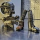 thumbnail image 3 of Scrap Metal Standing Warrior - Handmade Piston Man, Creative Wars Action Resin Figure, 3 of 4