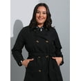 thumbnail image 3 of Black - Plus Size Trench coat - Alia, 3 of 5