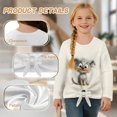 thumbnail image 6 of Xixirimido Cartoon Shih Tzu Dog Pattern Girls Long Sleeve Shirt Kids Crewneck T-Shirts Trendy 3D Graphic Tie-hem Cute Tees for Fall Winter, Size 9-10, 6 of 7