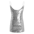 thumbnail image 4 of Vestido De Tirantes Finos Mini vestido de lentejuelas para mujer, sin espalda, cuello en V, ajustado, traje de vacaciones (Plata XXL) Ygjytge para Mujer Plata T S, 4 of 9