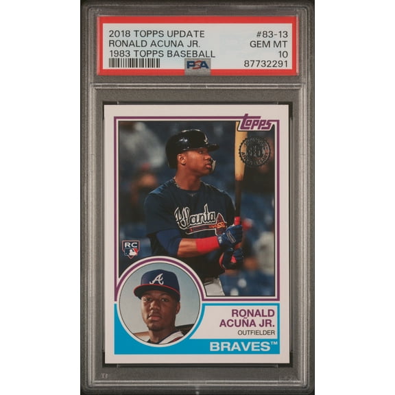 Collectible PSA 10 Ronald Acuna 2018 Topps Update #83-13 1983 Throwback Rookie Card Atlanta Braves