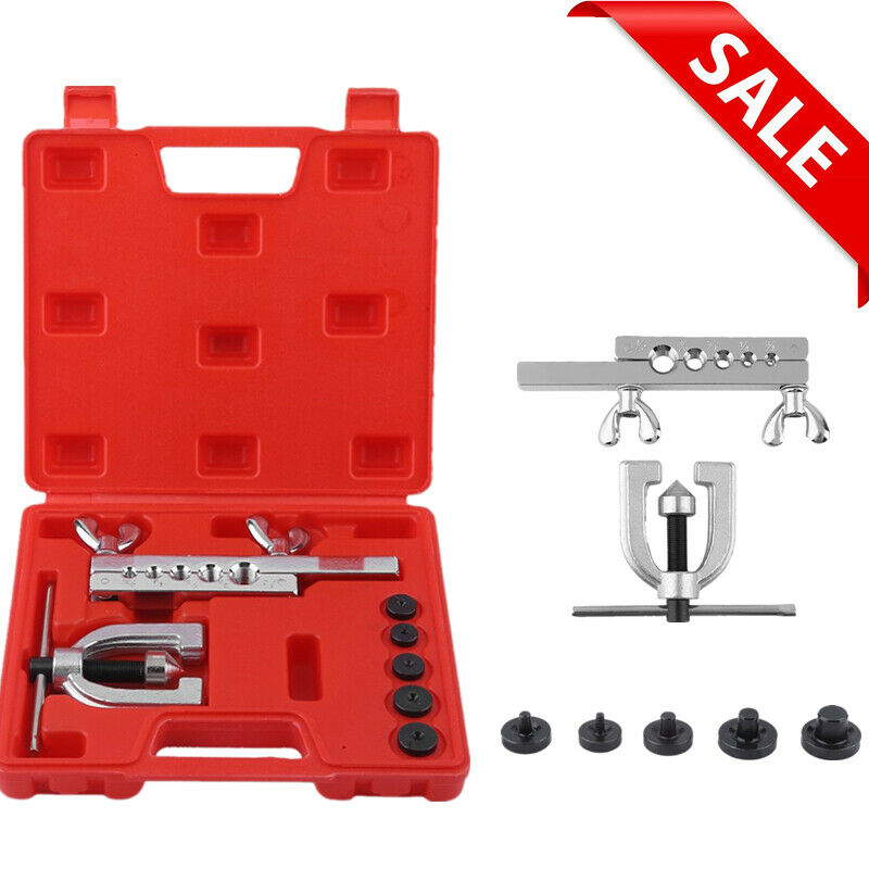 Double Flaring Brake Line Tool Kit Tubing Car Truck Tool With Adapters