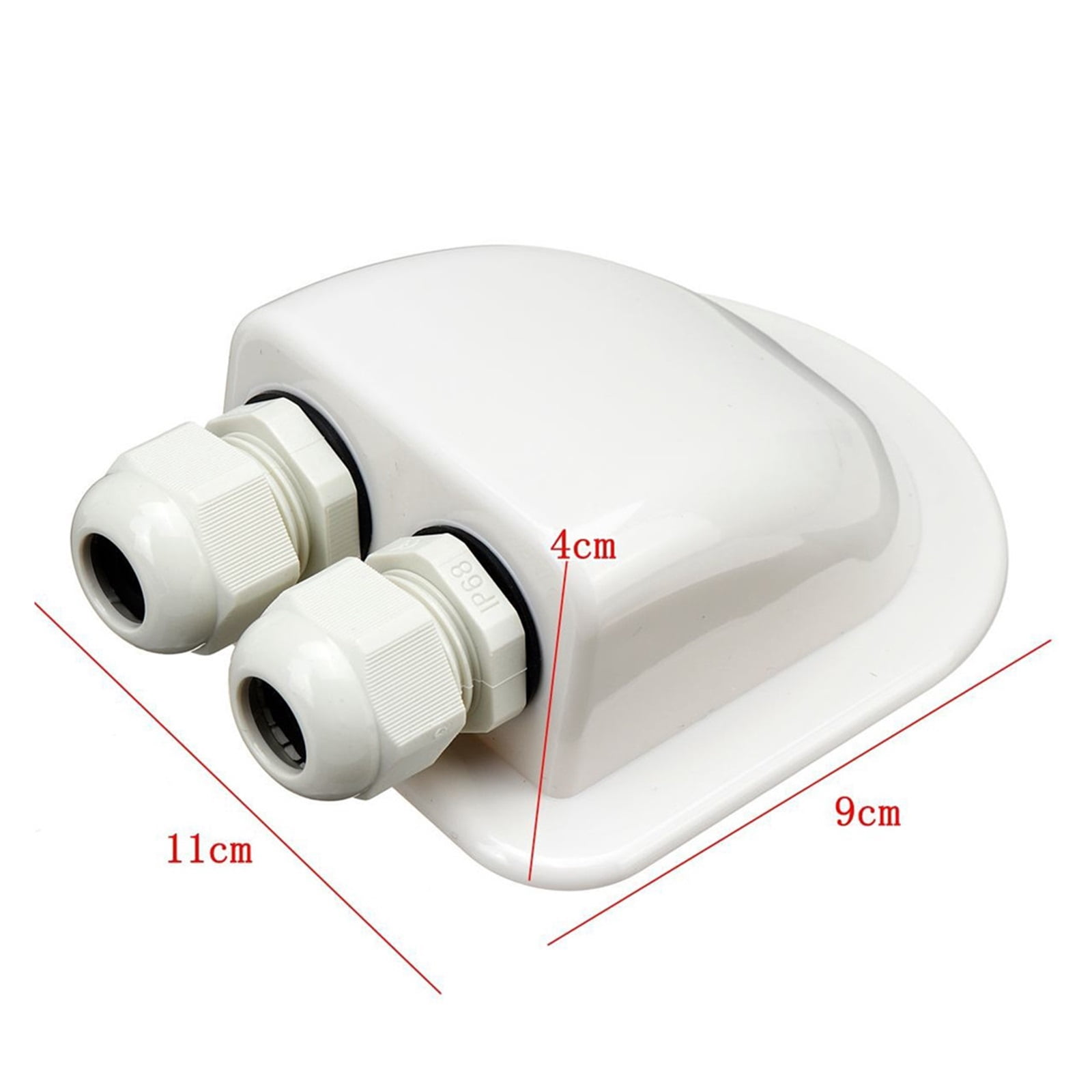 Double Wire Entry Gland Box Solar Panel Roof Wire Entry Gland Box Cable Motorhome White Double Hole RV Yacht Car Accessories ,RV Universal Fit