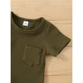 thumbnail image 5 of Gureui Newborn Outfits Sets, Ribbed Knit Short Sleeve T-shirt + Short Pant Clothes Set, 5 of 9
