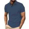 thumbnail image 1 of pstuiky camiseta de hombre, Camisa de manga corta con cuello vuelto, versátil, de color liso y estilo informal para hombre camisas casuales para hombre l, 1 of 5