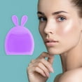 thumbnail image 2 of Unique Bargains 1 Pc Silicone Facial Cleansing Brush Rabbit Shape 3.35"x2.56"x0.63" Purple, 2 of 6