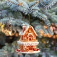 thumbnail image 5 of Christmas Gingerbread House Ornaments Resin Christmas Hanging Ornaments For Tree Holiday Party Home Decoration, 5 of 6