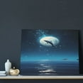 thumbnail image 3 of Naloa Night Sky Moon Dolphin Print Canvas Bathroom Wall Art,Bathroom Wall Art Decoration, Canvas Poster Prints,Decorative Paintings for Living Room, Bathroom, Kids Room, 3 of 6