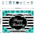 thumbnail image 3 of Happy Birthday Backdrop Turquoise Teal Floral Party Pearl Diamond for Woman Black and White Stripes Photography Background Glitter Table Decor Banner Studio Photo Shoot, 3 of 4