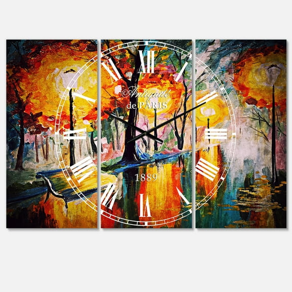 Designart 'Street in Autumn' Mediterranean wall clock
