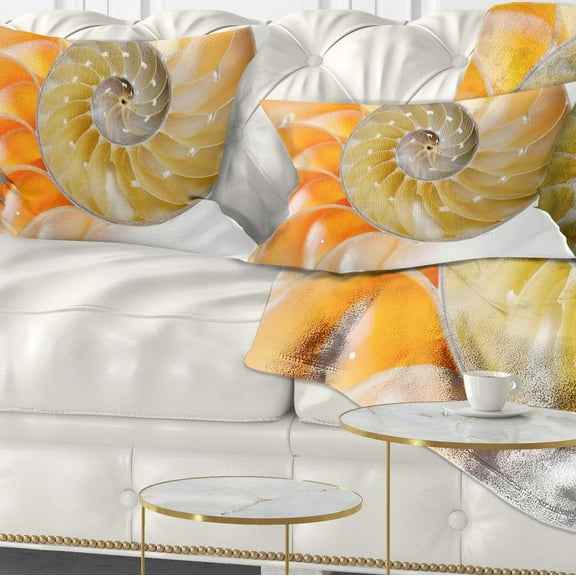 Designart Isolated Nautilus Shell - Contemporary Throw Pillow - 12x20