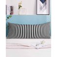 thumbnail image 2 of Black White Stripe Body Pillow Covers, Modern Minimalist Geometric Striped Soft Bed Throw Pillowcases Breathable Cooling Long Lumbar Body Pillow Sham Cover for Bed Sofa 20''x54'', 2 of 7
