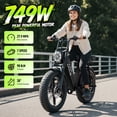 thumbnail image 3 of Electric Bike for Adults (Age 18+),749W Motor, 48V 15Ah Battery, 20"x4.0 Fat Tire E-Mountain Bike, 27.9 MPH, 60 Miles Range, UL2849, 3 of 8