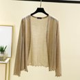 thumbnail image 2 of Jinhomg Thin Cardigan for Women Lightweight Long Sleeve Open Front Shrugs Casual Loose Solid Summer Cardigan Tops Daily Wear Khaki XXL, 2 of 8