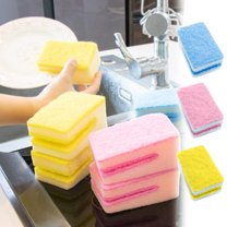 LNWAFD U Shaped Opening Non-Scratch Cellulose Scrub Sponges, Kitchen Sponges for Kitchen, Bathroom, and Household, Dual Side Sponges for Pots And Dishes Chopsticks Knives Cups Scouring Pad(9.5*7*5cm)