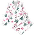 thumbnail image 4 of successthop Christmas Pjs Women Merry 2 Piece Tree Long Sleeve Party Reindeer Shirts Gifts Pants Holiday Loungewear, 4 of 6