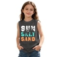 thumbnail image 6 of OSOLU Children Girls Tank Tops Crew Neck Coconut Tree Letter Gradient Print Outdoor Play Lightweight Sleeveless Family Vacation Tops, 6 of 6