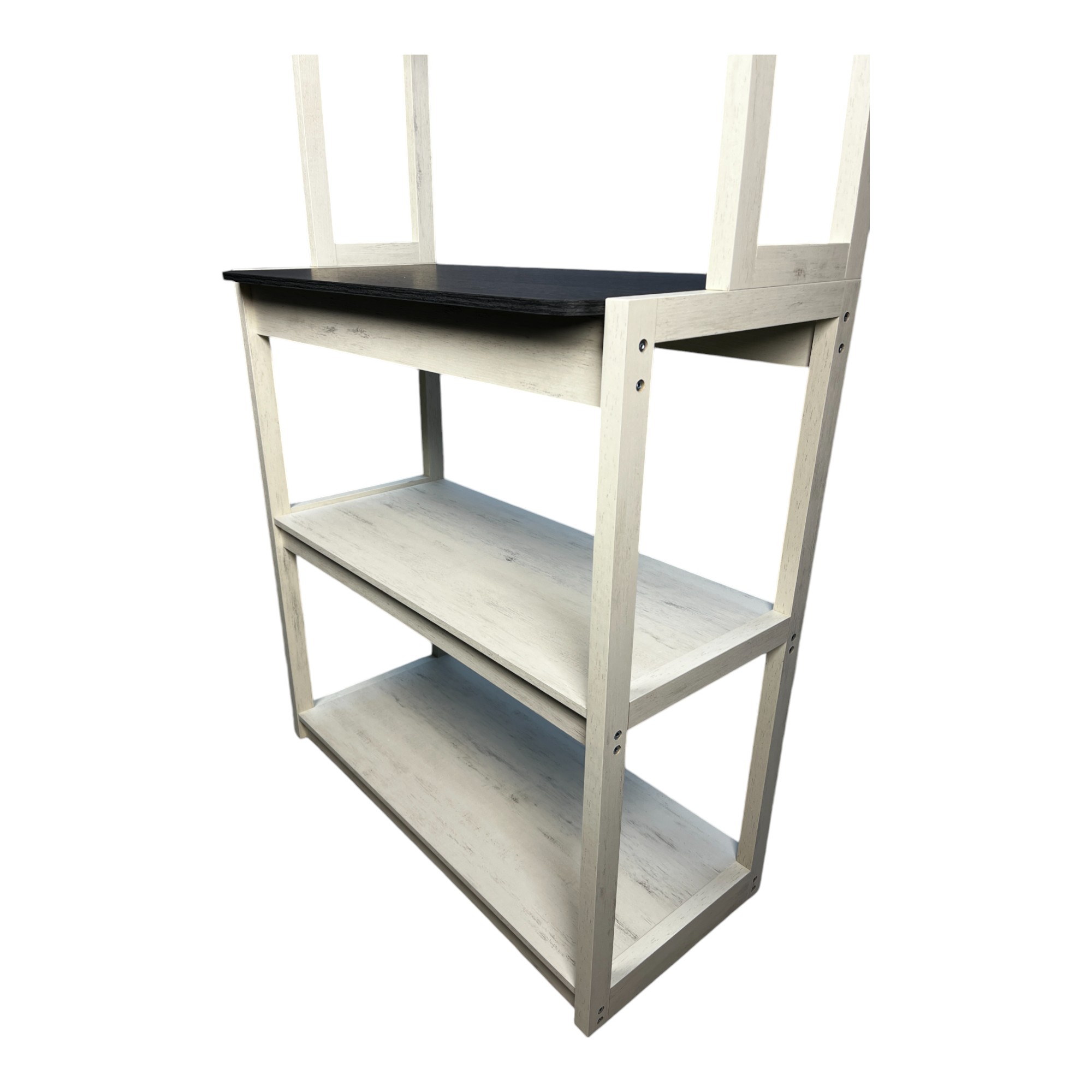 5-Tier Bakers Rack, Kitchen Storage Shelf and Microwave Stand with Coffee Bar, Particle Board Organizer for Pantry, 31.50 Inch, White and Black