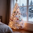 thumbnail image 5 of FHBVT 7ft White Artificial Christmas Tree Unlit Hinged Spruce Full Tree Metal Stand Realistic Full Bodied Xmas Tree for Indoor Outdoor Home Office Living Room Christmas Winter Holiday Festival Decor, 5 of 7