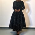 thumbnail image 4 of Vestido de Fiesta con Lentejuelas, Larga, Corte A, Acampanado, con Brillo y Brillo para Mujer, Talla Grande Negro XL, 4 of 6
