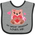 thumbnail image 3 of Inktastic My Great Grandma Loves Me- Bear and Hearts Boys or Girls Baby Bib, 3 of 4