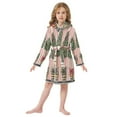 thumbnail image 6 of FORMRS Niños Bathrobe Unisex Hooded Robe Soft Plush Pajamas Sleepwear, Size 2-3T, Stripes Trees, 6 of 7