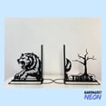 thumbnail image 2 of Handmadetneonsign Wolf Metal Bookends, Wolf Name Bookend, Wolf Animal Table Bookshelf Decor 78423, 2 of 4