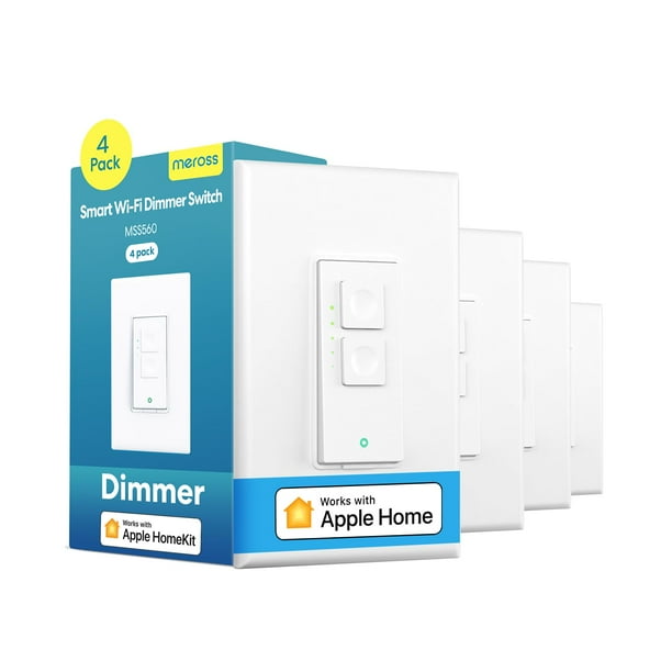 Interruptor regulador inteligente Meross MSS560, paquete de 4 unidades, WiFi, Apple HomeKit