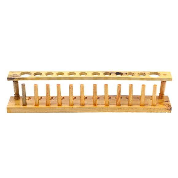 MIANGASTORE 12- Slot Test Tube Rack, Wooden Test Tube Rack Holder, Test Tube Rack with 12 Drying, Test Tube Storage Organization Stand, Stand School Laboratory Supplies