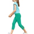 thumbnail image 6 of MKOSPLRT Capri Leggings for Girl High Waist Stretchy Yoga Gym Capris Solid Color Slim Fit Workout Athletic Leggings with Cut Hem, 6 of 9