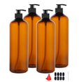 thumbnail image 1 of Botellas con bomba de plástico zmybcpack de 32 ml, color ámbar, con bolígrafo y embudo, 1 of 6