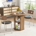 thumbnail image 6 of Fsbecl Modern Farmhouse Round Dining Table, Small Kitchen Table for 2, Walnut, 6 of 7