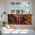 thumbnail image 4 of Brown Marble Tier Curtains, Ombre Abstract Striped Mottled Aesthetic Light Filtering Kitchen Curtains, 2Pcs Rod Pocket Half Window Treatments Panels for Sink Cafe Cabinet Camper 27.5x36 Inches, 4 of 9