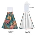 thumbnail image 3 of Yayeee Kitchen Hanging Hand Towels Set of 2 with Loop Bathroom Absorbent Tie Towel, Pink Water Lilies Pattern, 3 of 7