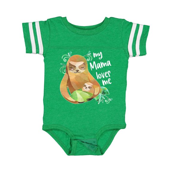 Inktastic My Mama Loves Me Cute Sloth and Baby Boys or Girls Baby Bodysuit