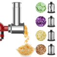 thumbnail image 1 of Juego de accesorios de acero inoxidable, trituradora y rallador de queso para batidora KitchenAid, 1 of 7