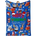 thumbnail image 2 of Blue Cute Christmas Fleece Throw Blanket for Adults and Women, Holiday Blanket for Couch and Sofa with Matching Printed Canvas Tote Bag, 2 of 7