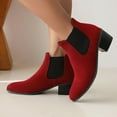 thumbnail image 2 of WEAIXIMIUNG Bottes à Plateforme pour Femmes Grande Taille Confortables à Talon Plat Pointu Bottines Courtes Commerce Extérieur Bottes Élastiques Hautes pour Femmes, 2 of 7