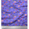 thumbnail image 1 of Soimoi Tissu en Coton Violet Imprimé Abeille et Insectes Betty 56 Pouces de Large, 1 of 1