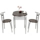 thumbnail image 2 of Juego de Mmuebles de Bistró, Juego de comedor ,2 Sillas y 1 Mesa, negro / plata - Metal, MDF✿ La combinación de mesa de comedor y silla de tres piezas ha sido cuidadosamente diseñada, lo que es muy ad esquí esquí Gafas de esquí, 2 of 5