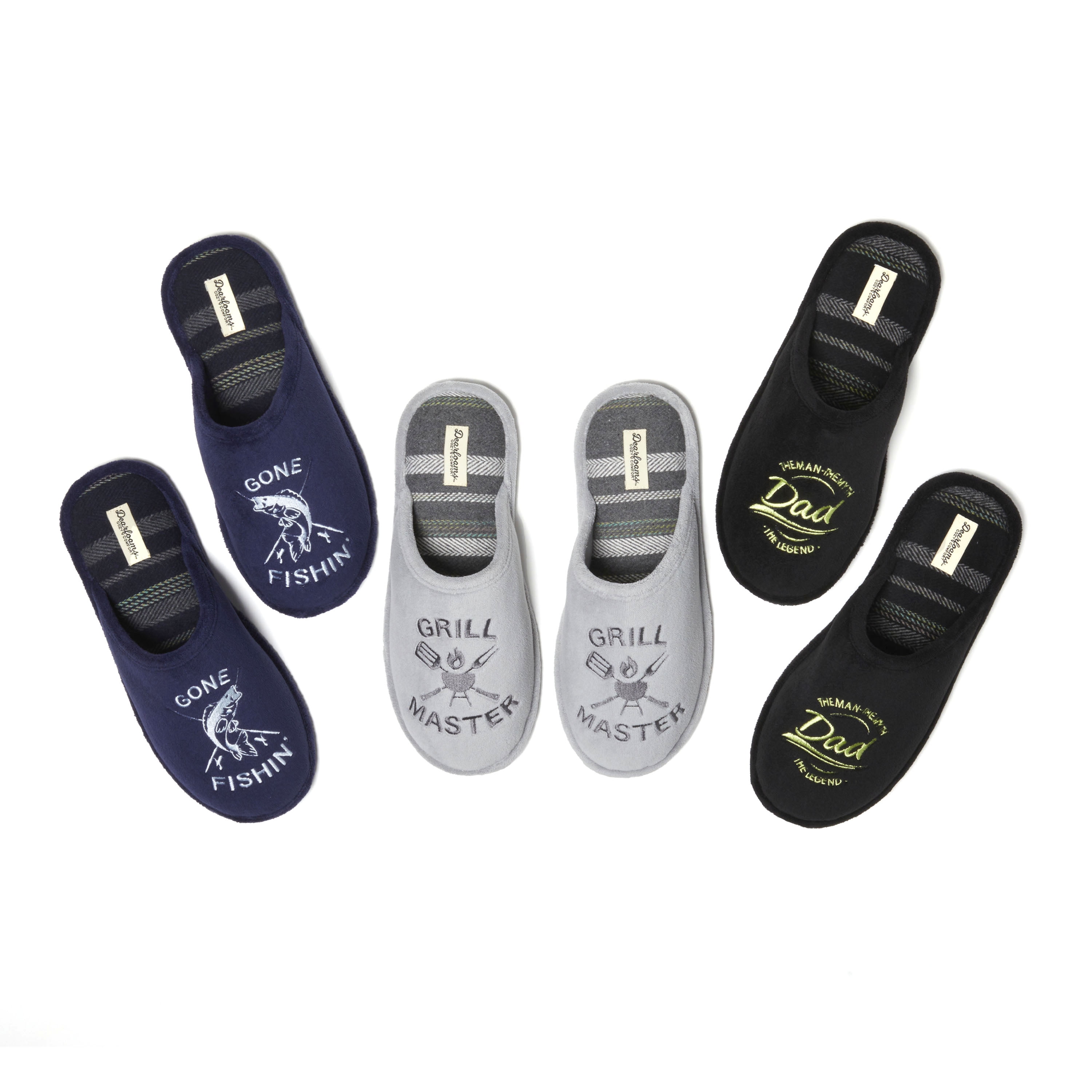 Dearfoams Cozy Comfort Men's Terry Slogan Scuff