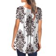 thumbnail image 4 of ONLYSHE Women Short Sleeve Dressy Tops V Neck Pleated Tunic Blouses Plus Size Casual Summer T-Shirts, 4 of 6