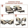 thumbnail image 5 of AVAWING 5 Piece Patio Furniture Set, Outdoor Rattan Conversation Sofa Set, Wicker Couch Set, Khaki, 5 of 7