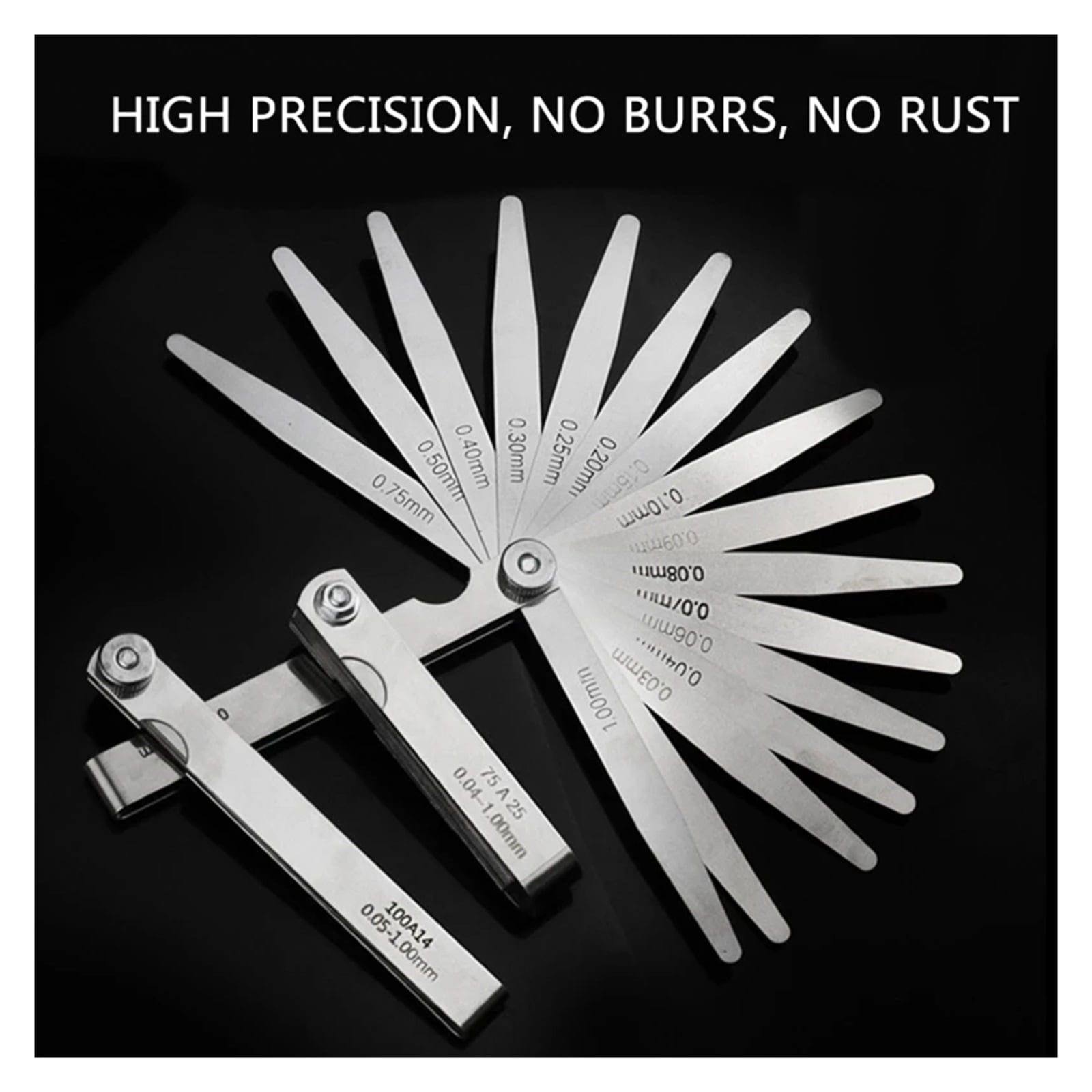P82D Stainless Steel Feelers Gauges Standard Offset Valves Thickness Gauges Tool for Measuring Gaps Width Thickness Woodworking ,Corrosion-Resistant