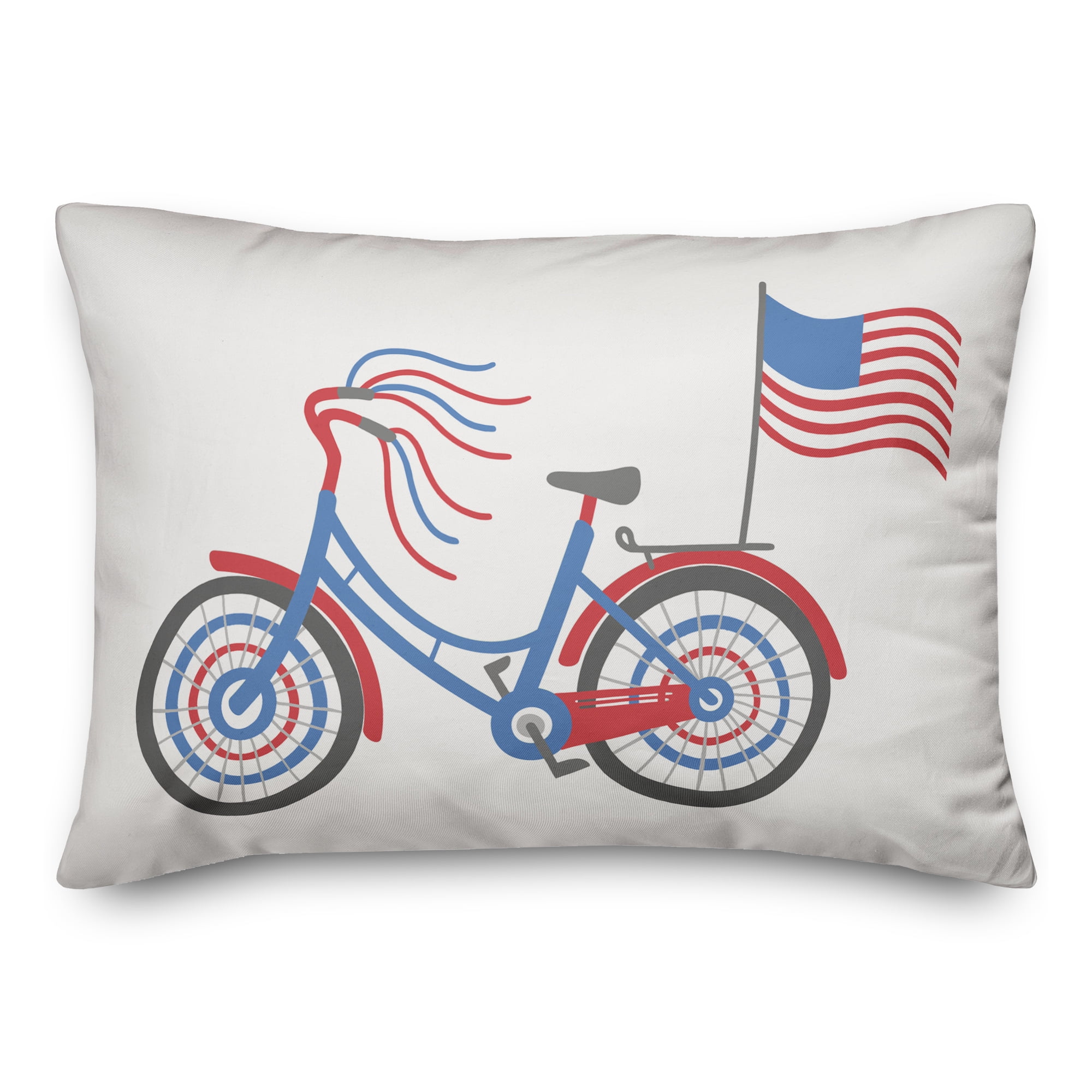 Creative Products Patriotic Parade Bike 14 x 20 Indoor / Outdoor Pillow