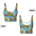 thumbnail image 5 of Xecao Sunflowers for Sports Bra with Removable Pads, Crop Tank Top Design, Women's Longline Sports Bra - Non-Wired - X-Large, 5 of 9