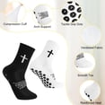 thumbnail image 4 of Hengguang 4 Pairs Cross Grip Soccer Socks for US 7-11, Anti Slip Socks, Sports Sock for Training, 4 of 7