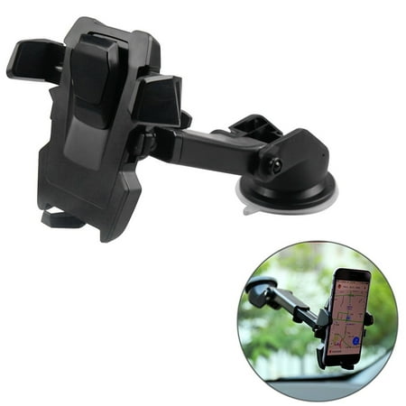 Insten Rotatable Retractable Magnetic Car Dash Mount Dock Window Holder for Universal Cell Phone (Best Dash Mount Cell Phone Holder)