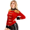 thumbnail image 3 of iefiel Veste à Franges pour Femmes Cirque Ringmaster Velours Victorien Manteau de Fête Rouge TTG, 3 of 8